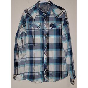 O'Neill Plaid Long Sleeves Button Down Green  SZ Medium